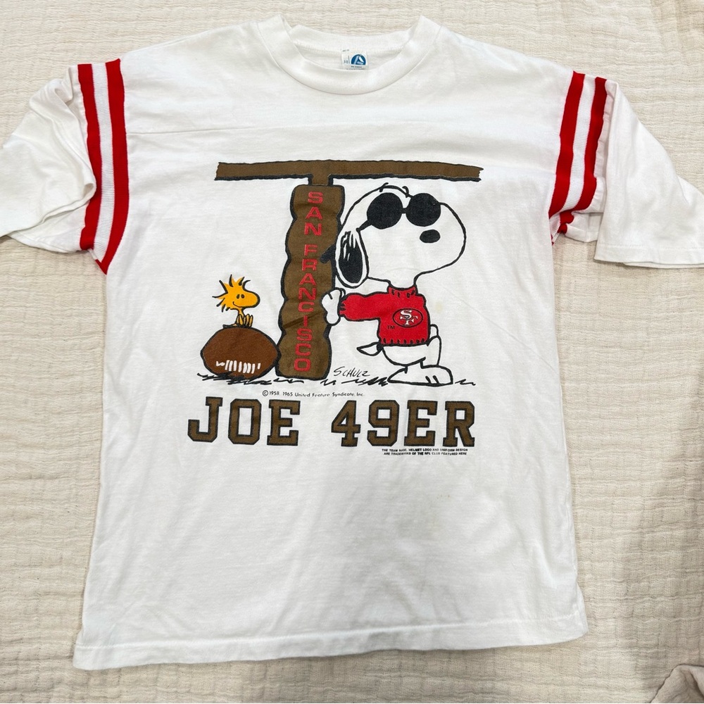 Vintage 1985 Snoopy San Francisco 49ers Joe 49er Artex T-Shirt USA Medium